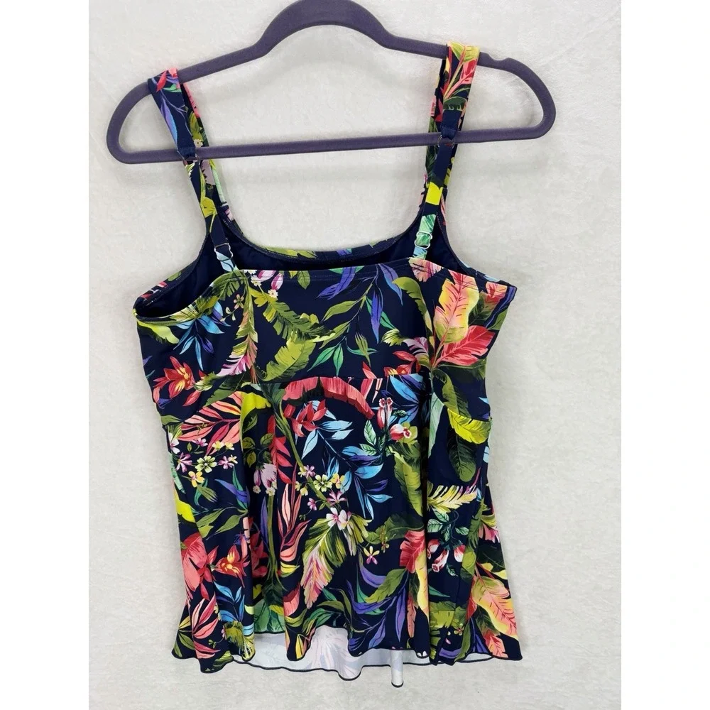 Lands' End Women's Tropical Print Tankini Top Size Large - Picture 3 of 8